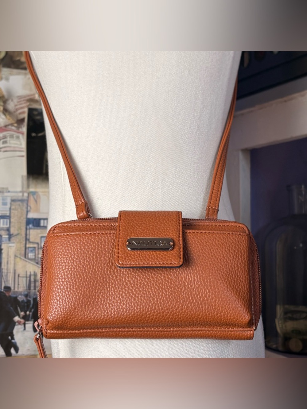 Nautica Brown Crossbody Wallet